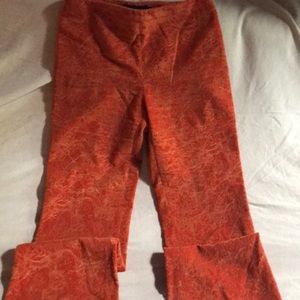 Flared bottom pants, flocked material Made Italy